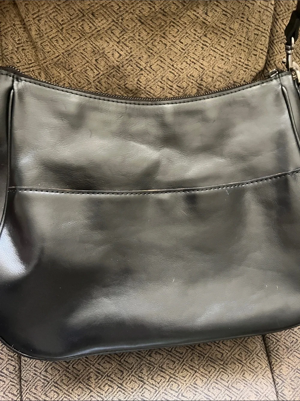 Patricia Nash Black Leather Shoulder Bag